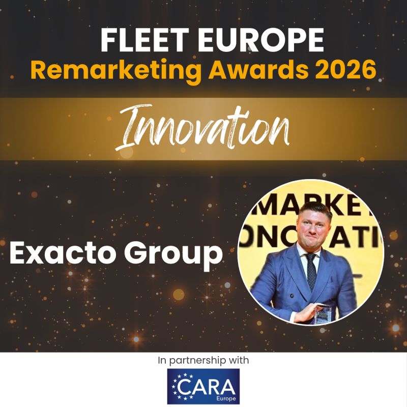 Fleet Europe Remarketing Awards 2026 — zwycięzca kategorii Innovation: Exacto Group. We współpracy z CARA Europe.