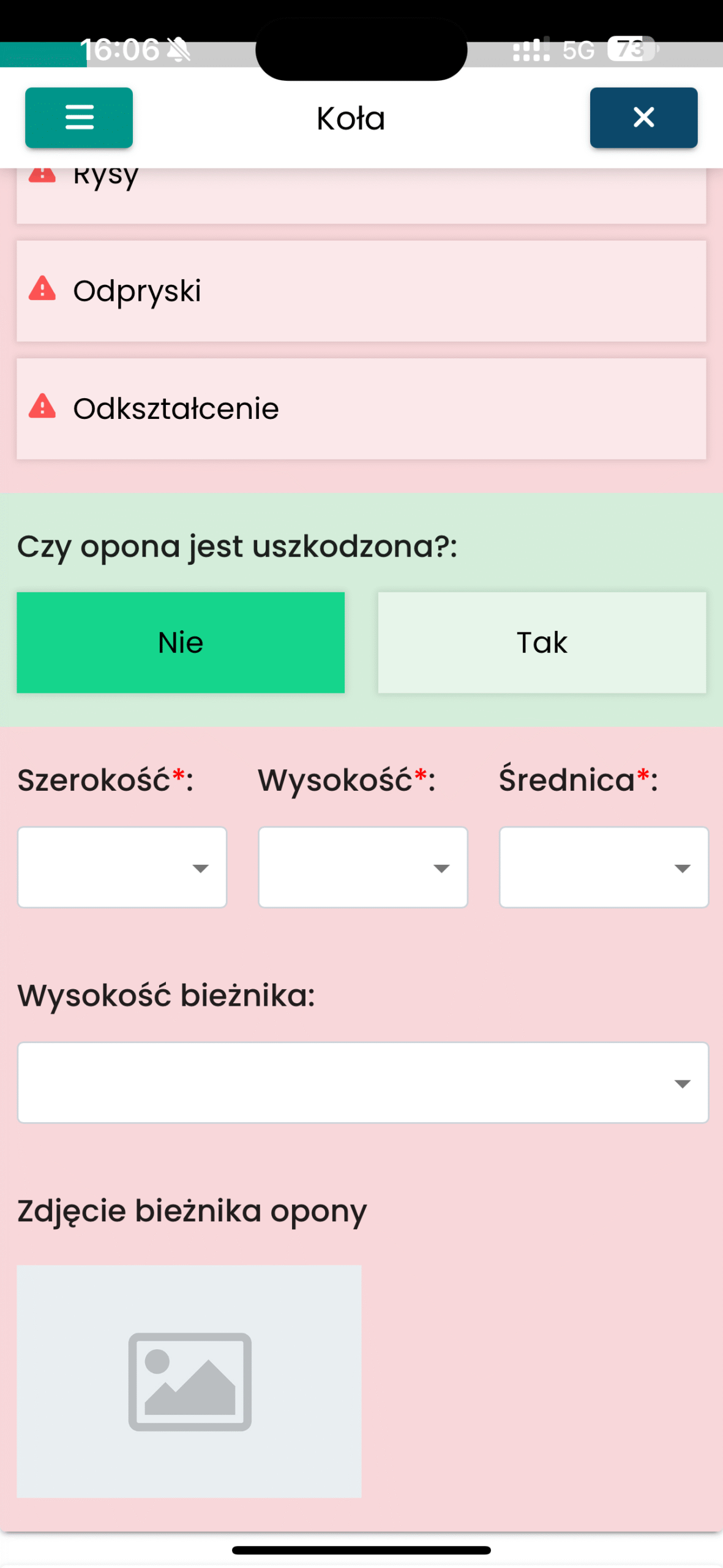Stan opony, wymiary i głębokość bieżnika